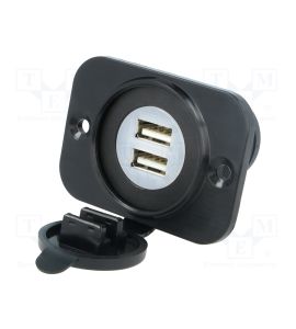 USB car charger with cover (2 x 2,1 A).